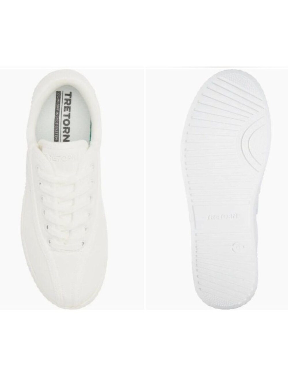 Tretorn Nylite Canvas Sneakers in White 7 New with Box Womens Athletic Shoes - Picture 4 of 15